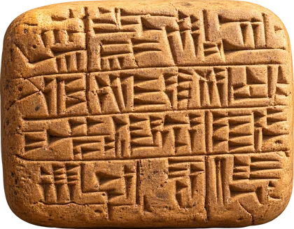 Clay tablet with cuneiform signs